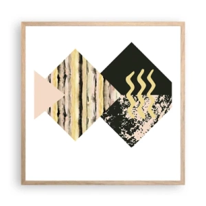 Affiche dans un chêne clair - Poster - Pas si simple - 60x60 cm