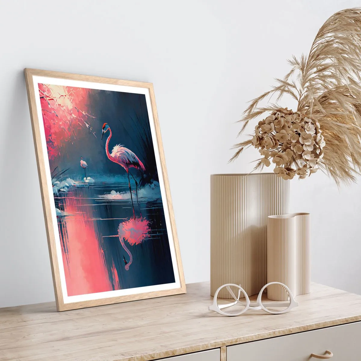 Affiche dans un chêne clair - Poster - La retraite d'un oiseau - 50x70 cm