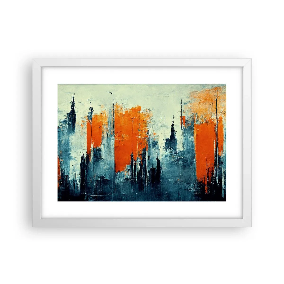 Affiche dans un cadre blanc - Poster - Paysage moderne - 40x30 cm