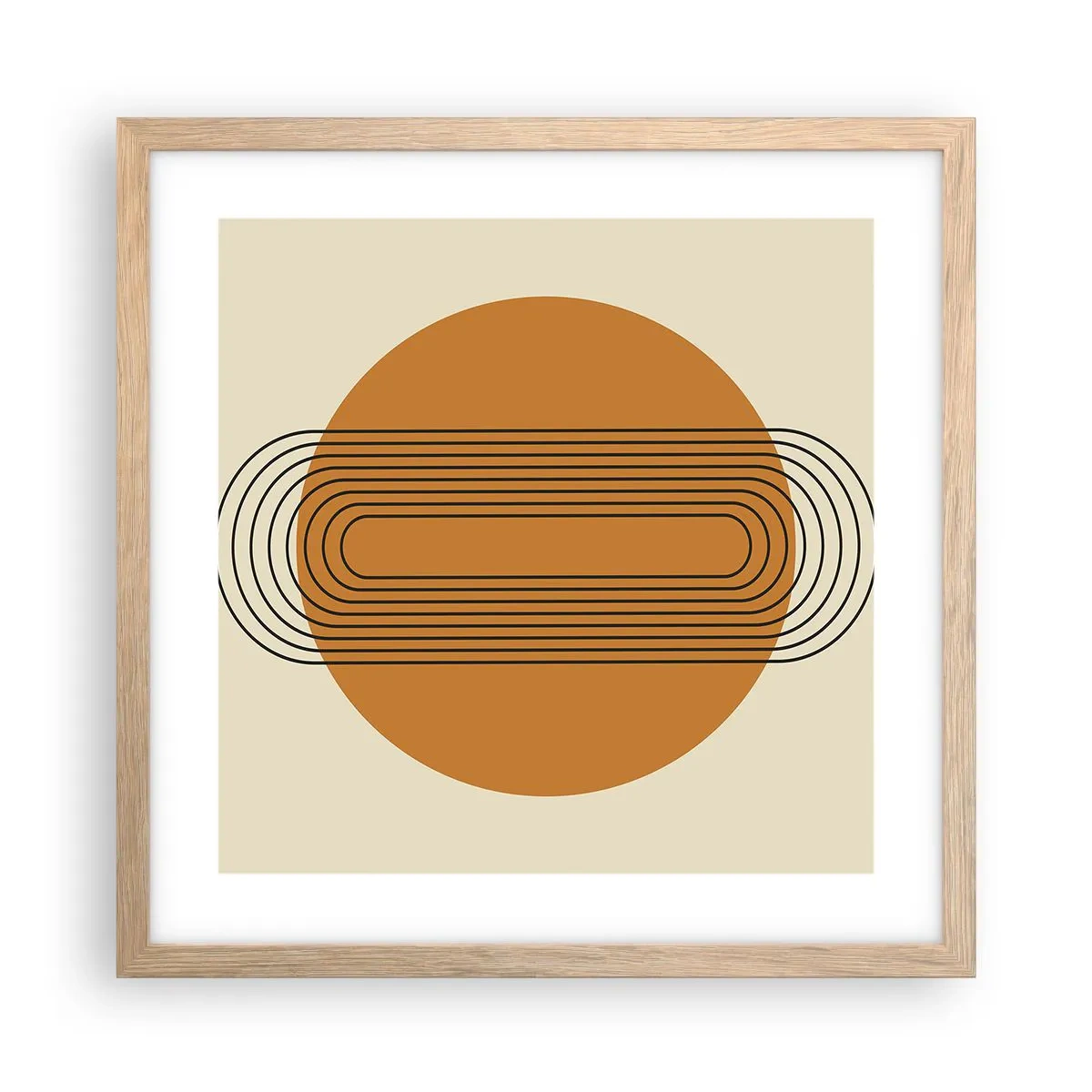 Affiche dans un chêne clair - Poster - Plan idéal - 40x40 cm