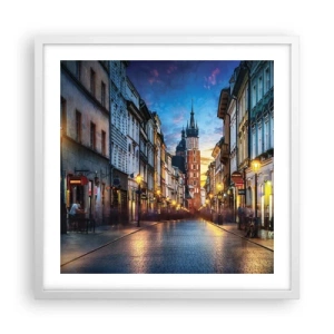 Affiche dans un cadre blanc - Poster - La magie de Cracovie - 50x50 cm