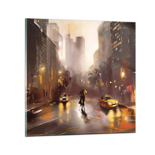 Impression sur verre - Image sur verre - Dans les lumières de New-York - 50x50 cm