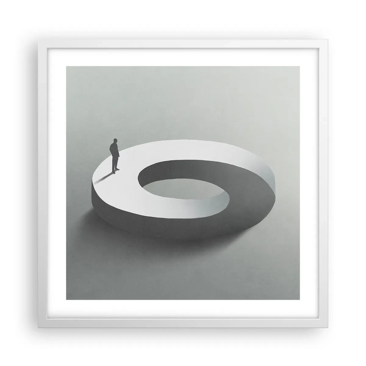 Affiche dans un cadre blanc - Poster - Et sois intelligent ici - 50x50 cm