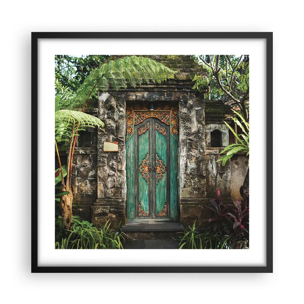 Affiche dans un cadre noir - Poster - Porte vers un monde exotique - 50x50 cm