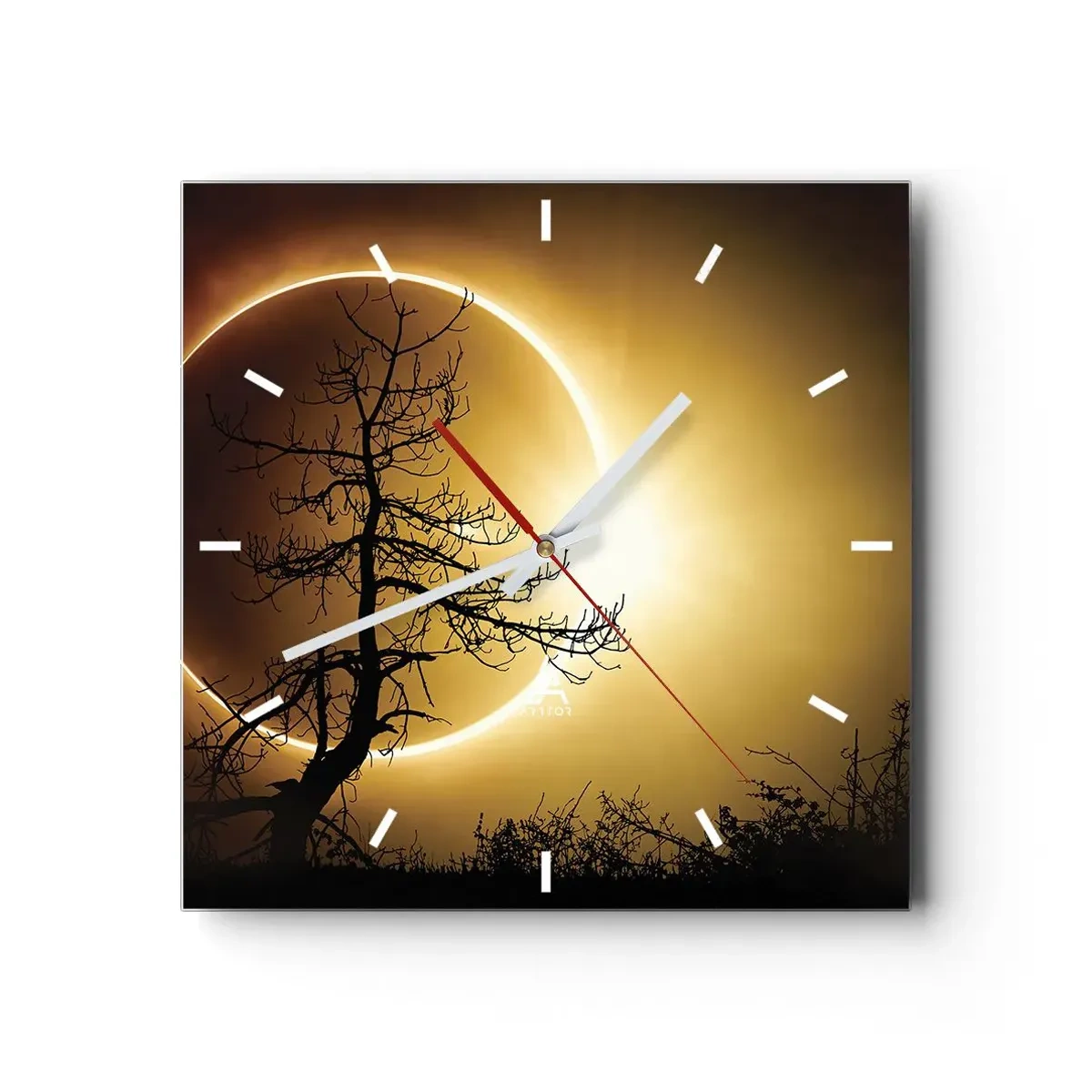 Horloge murale - Pendule murale - Éclipse totale - 40x40 cm