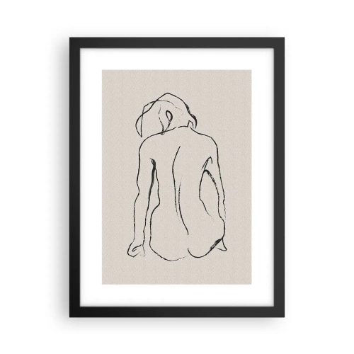 Affiche dans un cadre noir - Poster - Femme nue - 30x40 cm