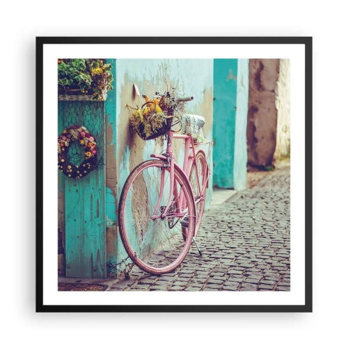 Affiche dans un cadre noir - Poster - Je reviens tout de suite - 60x60 cm