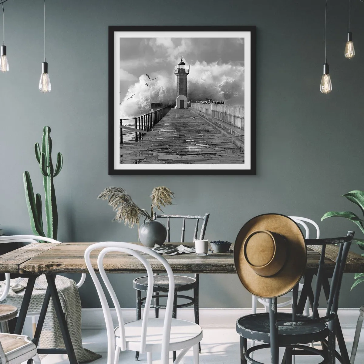 Affiche dans un cadre noir - Poster - Sans peur - 40x40 cm