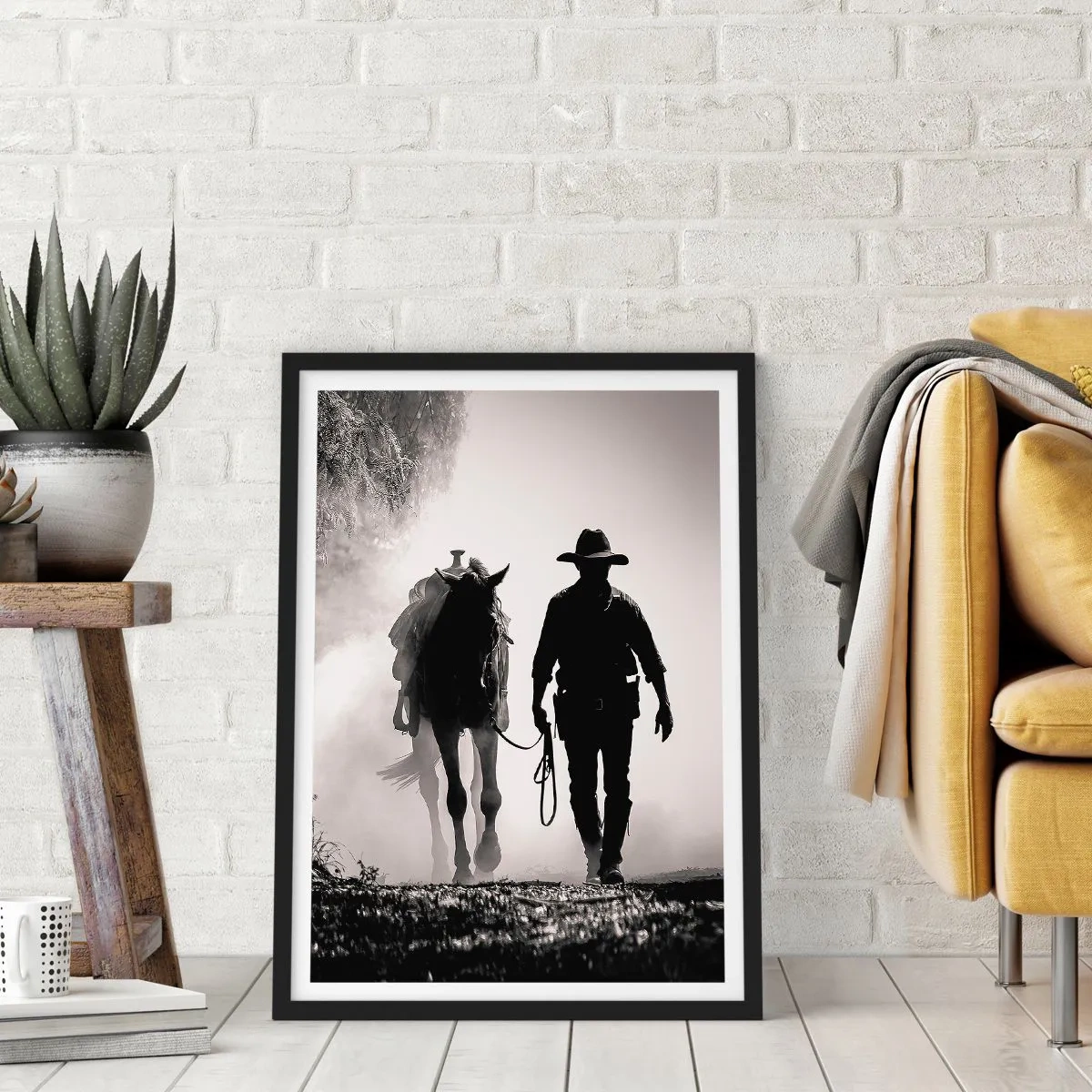 Affiche dans un cadre noir - Poster - Matinée texane - 40x50 cm