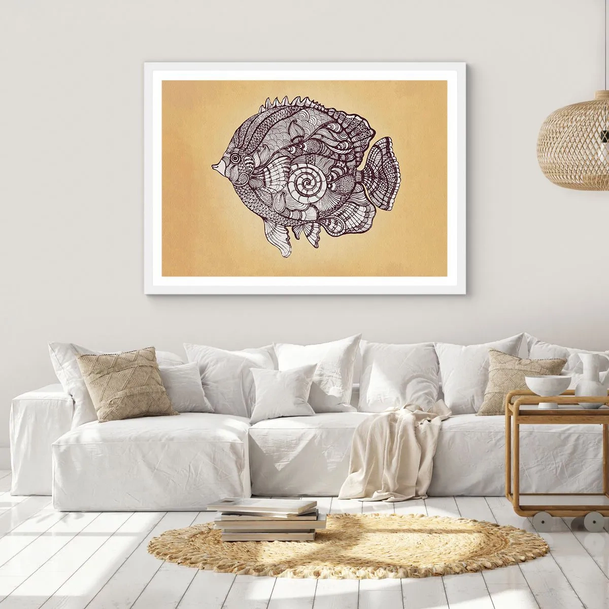 Affiche dans un cadre blanc - Poster - D'un océan d'ornements - 40x30 cm