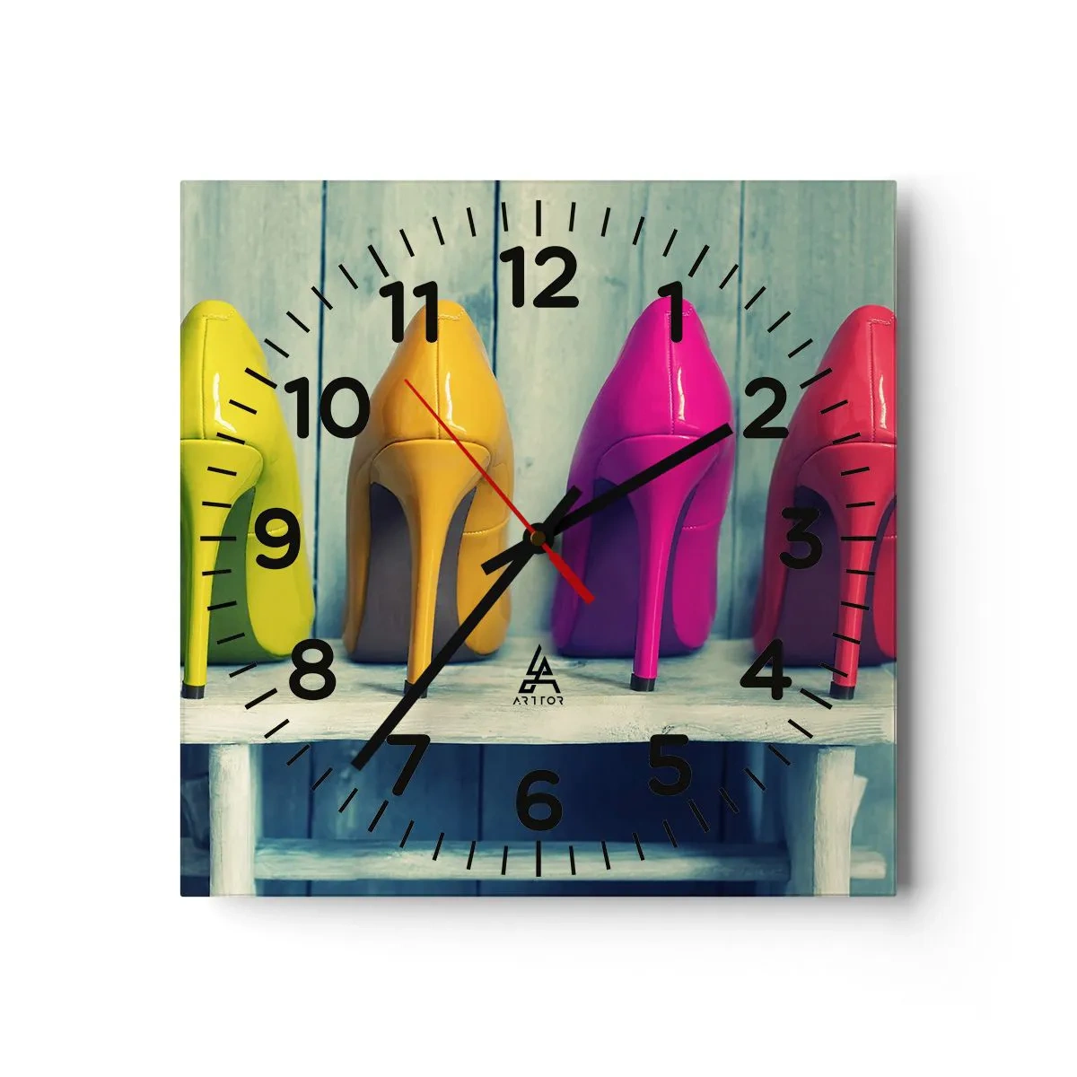 Horloge murale - Pendule murale - Promenade sur l'arc-en-ciel - 40x40 cm