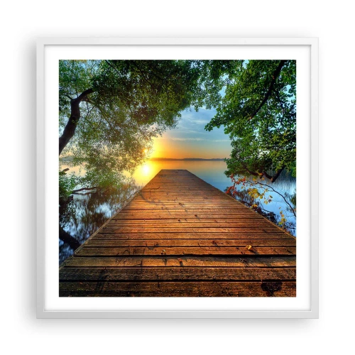 Affiche dans un cadre blanc - Poster - Prenez votre temps, asseyez-vous - 60x60 cm