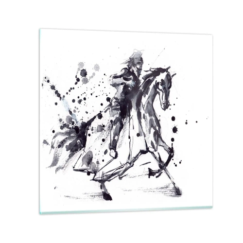 Impression sur verre - Image sur verre - Chevalier noir - 30x30 cm