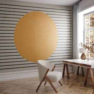 Papier Peint Autocollant Deluxe Sticker - Le pouvoir de la simplicité - Soleil, Roue, Lignes - 250x175 cm