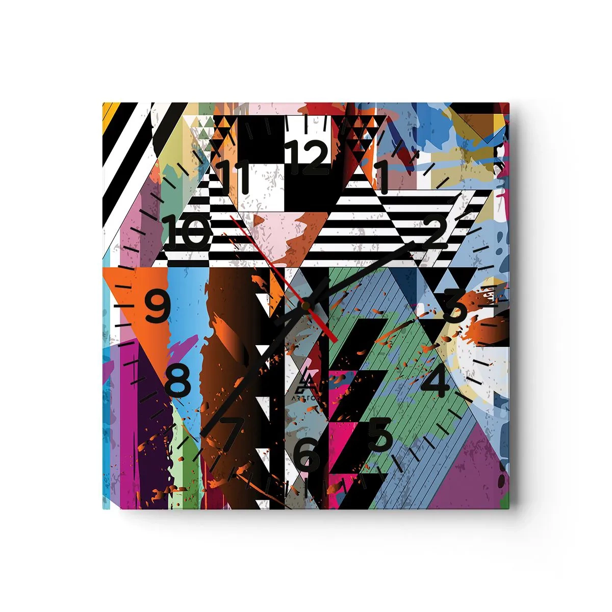 Horloge murale - Pendule murale - Géométrique et organique - 40x40 cm