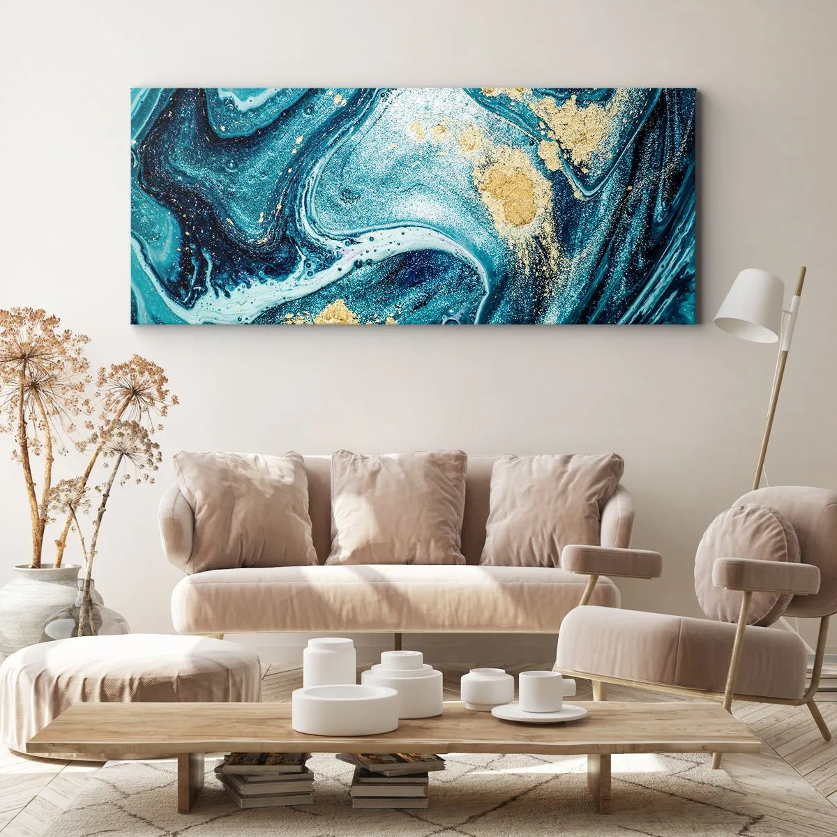 Impression sur toile - Image sur toile - Vortex bleu - 90x30 cm
