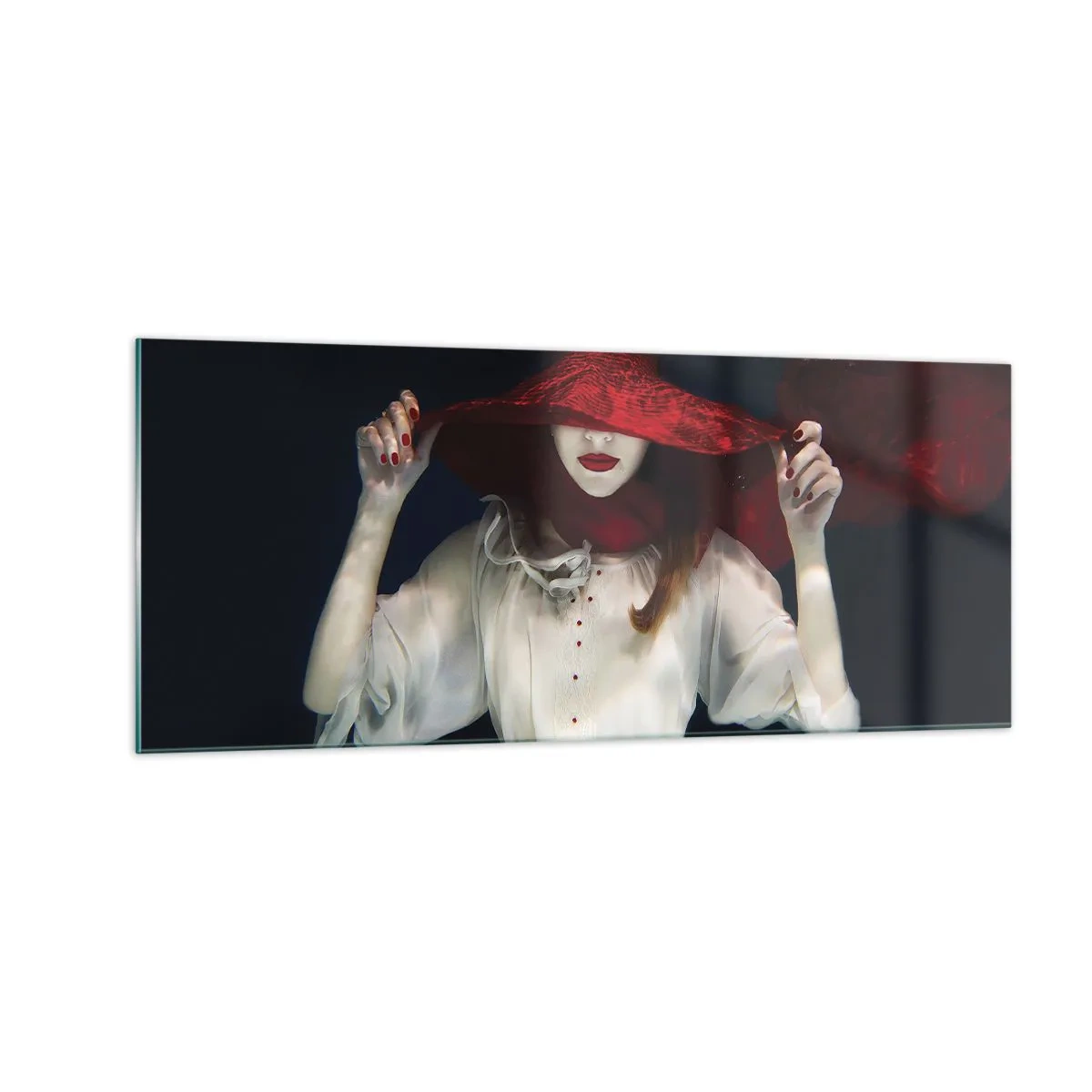 Impression sur verre - Image sur verre - Femme mystérieuse - 100x40 cm
