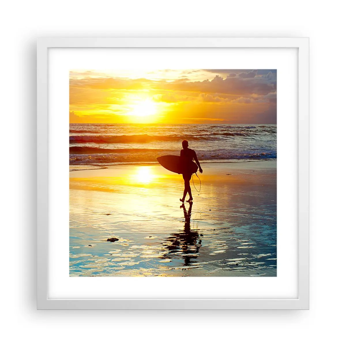 Affiche dans un cadre blanc - Poster - Le retour du guerrier - 40x40 cm