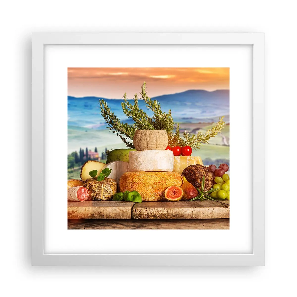 Affiche dans un cadre blanc - Poster - La joie de vivre à l'italienne - 30x30 cm