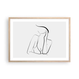 Affiche dans un chêne clair - Poster - Sur les vague d'un rêve - 70x50 cm