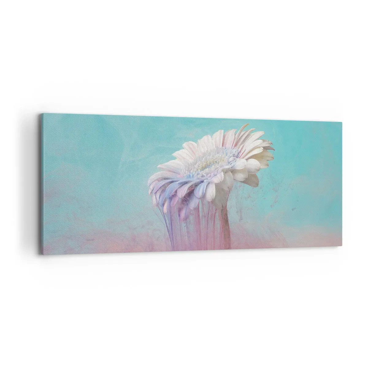 Impression sur toile - Image sur toile - Gerbera pastel avec effet flou - 120x50cm - Le monde souterrain des fleurs - Décoration murale moderne pour le salon et la chambre ARTTOR