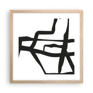 Affiche dans un chêne clair - Poster - Conception noir et blanc - 40x40 cm