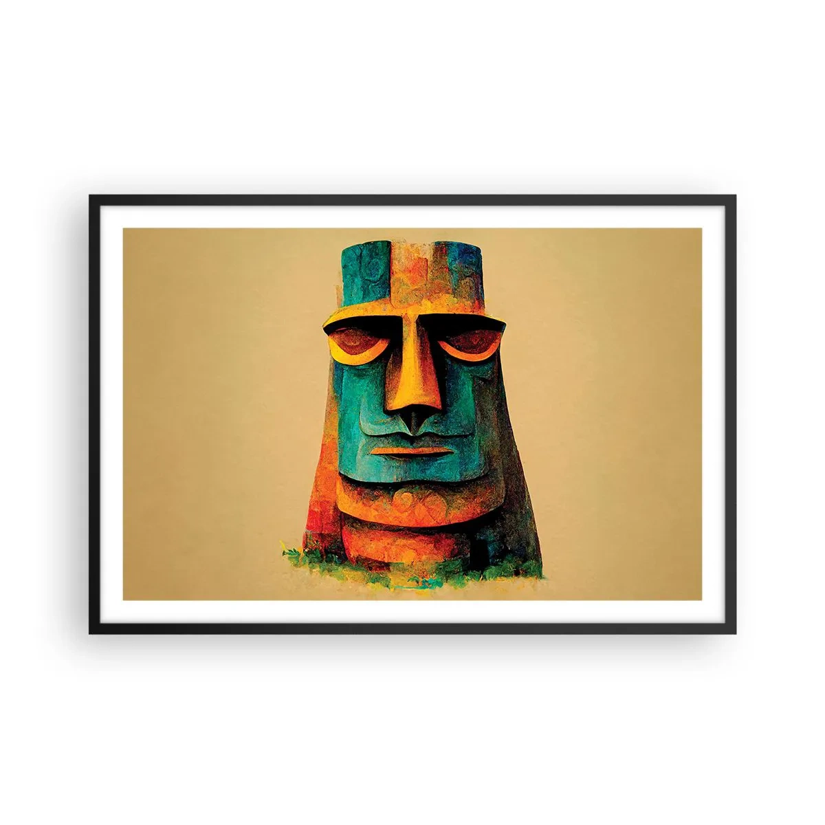 Affiche dans un cadre noir - Poster - Statuesque et sympathique - 91x61 cm