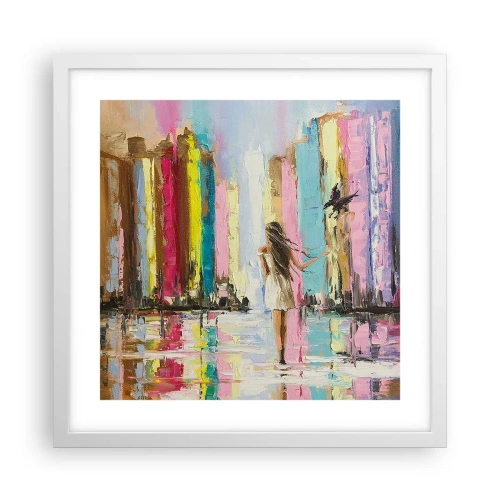 Affiche dans un cadre blanc - Poster - Viens avec moi - 40x40 cm