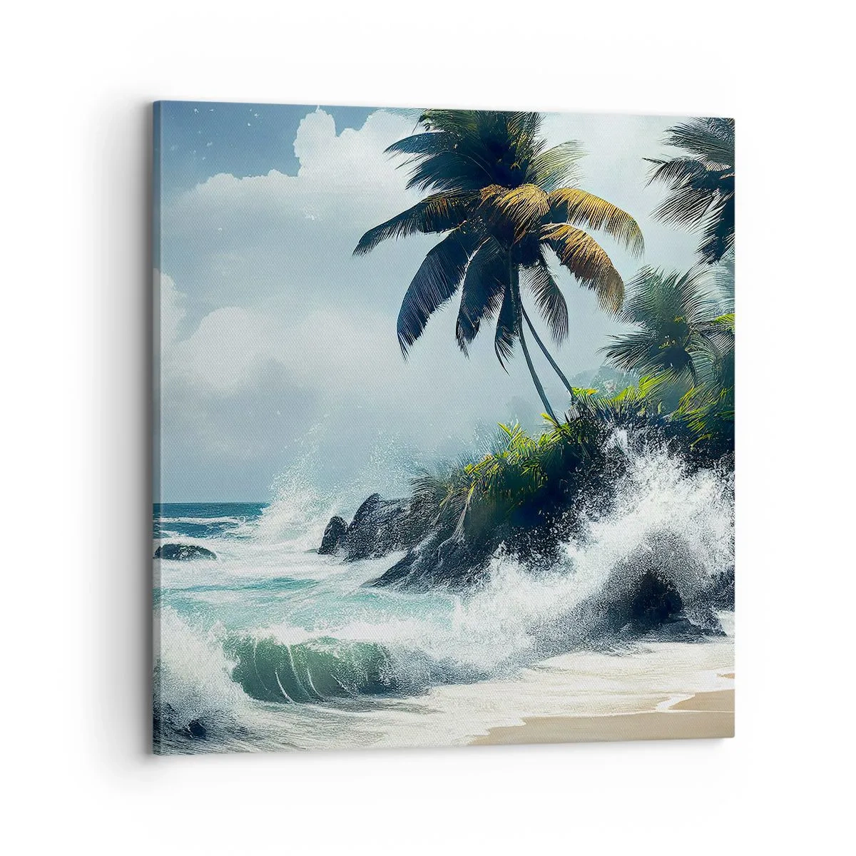 Impression sur toile - Image sur toile - Sur une côte tropicale - 70x70 cm