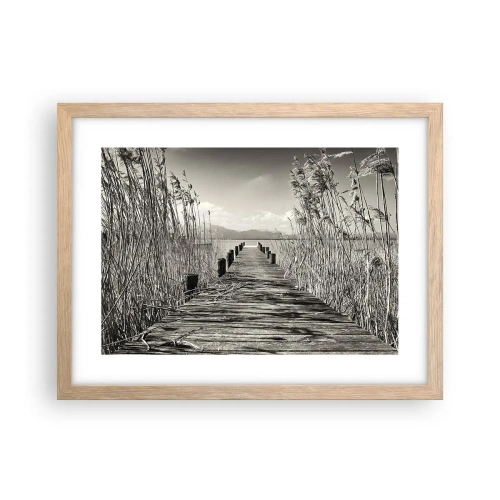 Affiche dans un chêne clair - Poster - Dans le calme de l'herbe - 40x30 cm