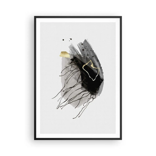 Affiche dans un cadre noir - Poster - En noir et en or - 70x100 cm