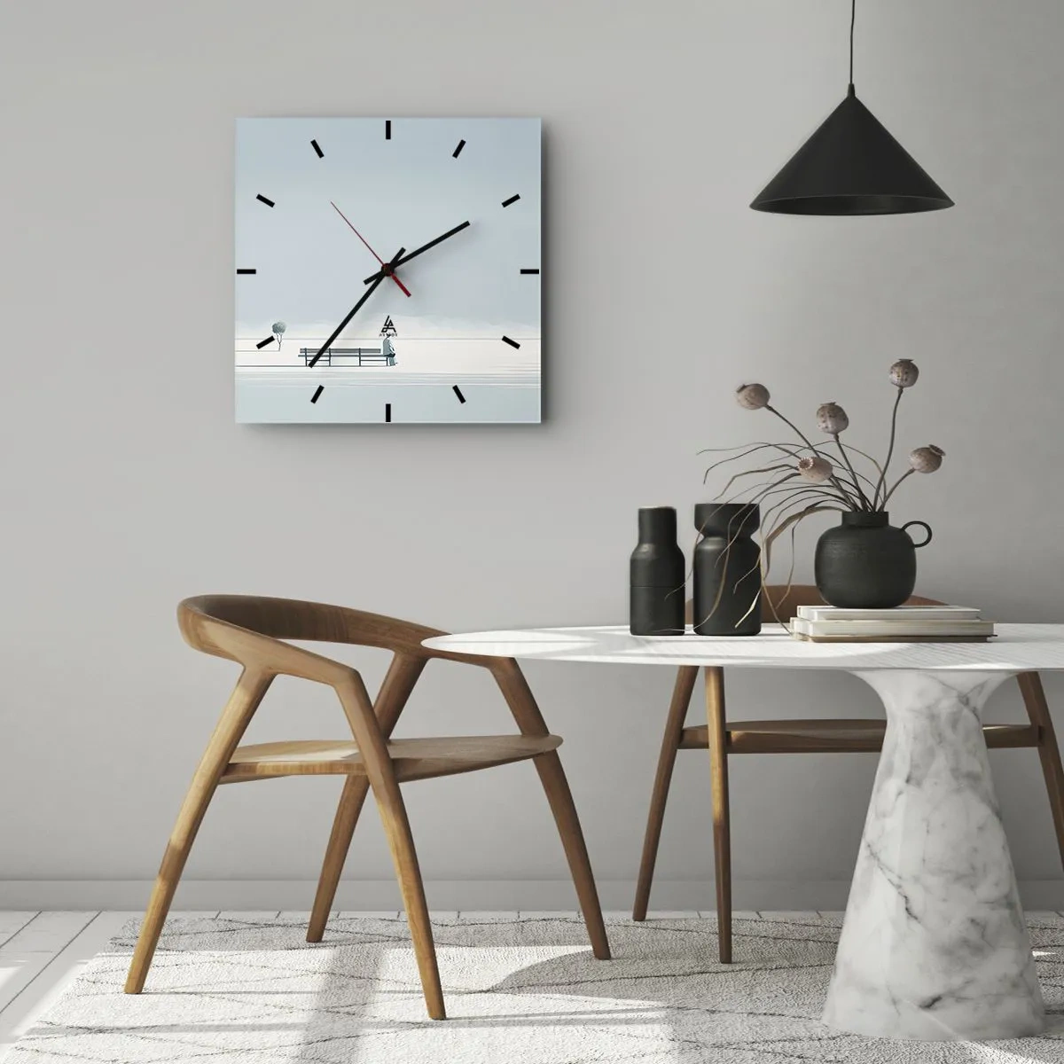 Horloge murale - Pendule murale - Oui, j'attends. - 30x30 cm
