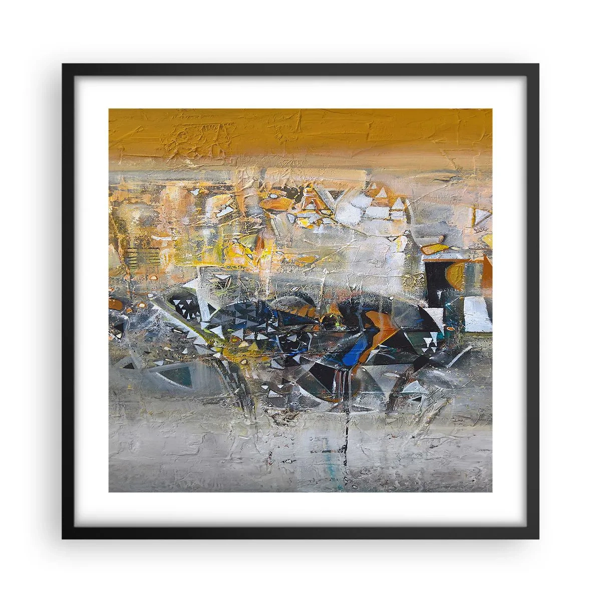 Affiche dans un cadre noir - Poster - Tout se met en place - 50x50 cm