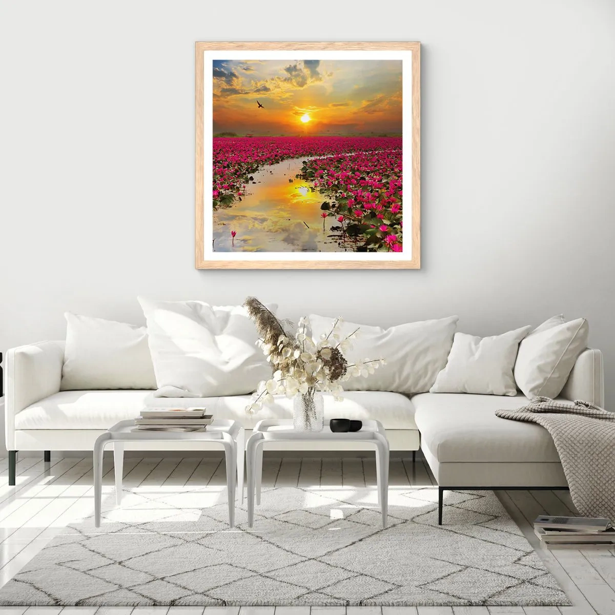 Affiche dans un chêne clair - Poster - La vie secrète du lac - 40x40 cm