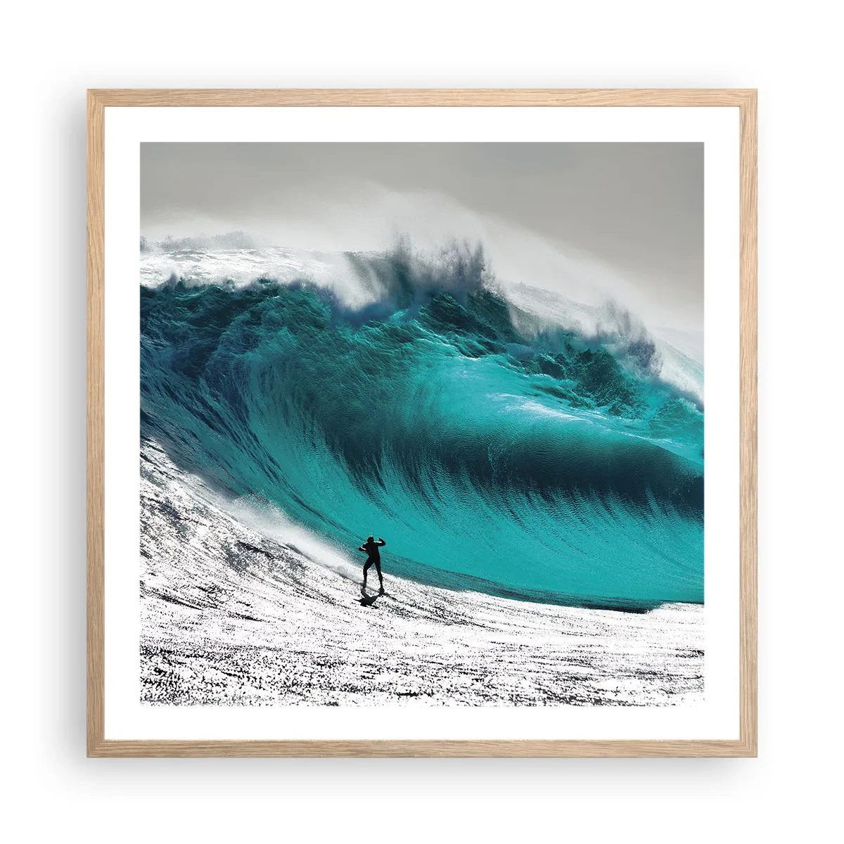 Affiche dans un chêne clair - Poster - Challenge accepté - 60x60 cm