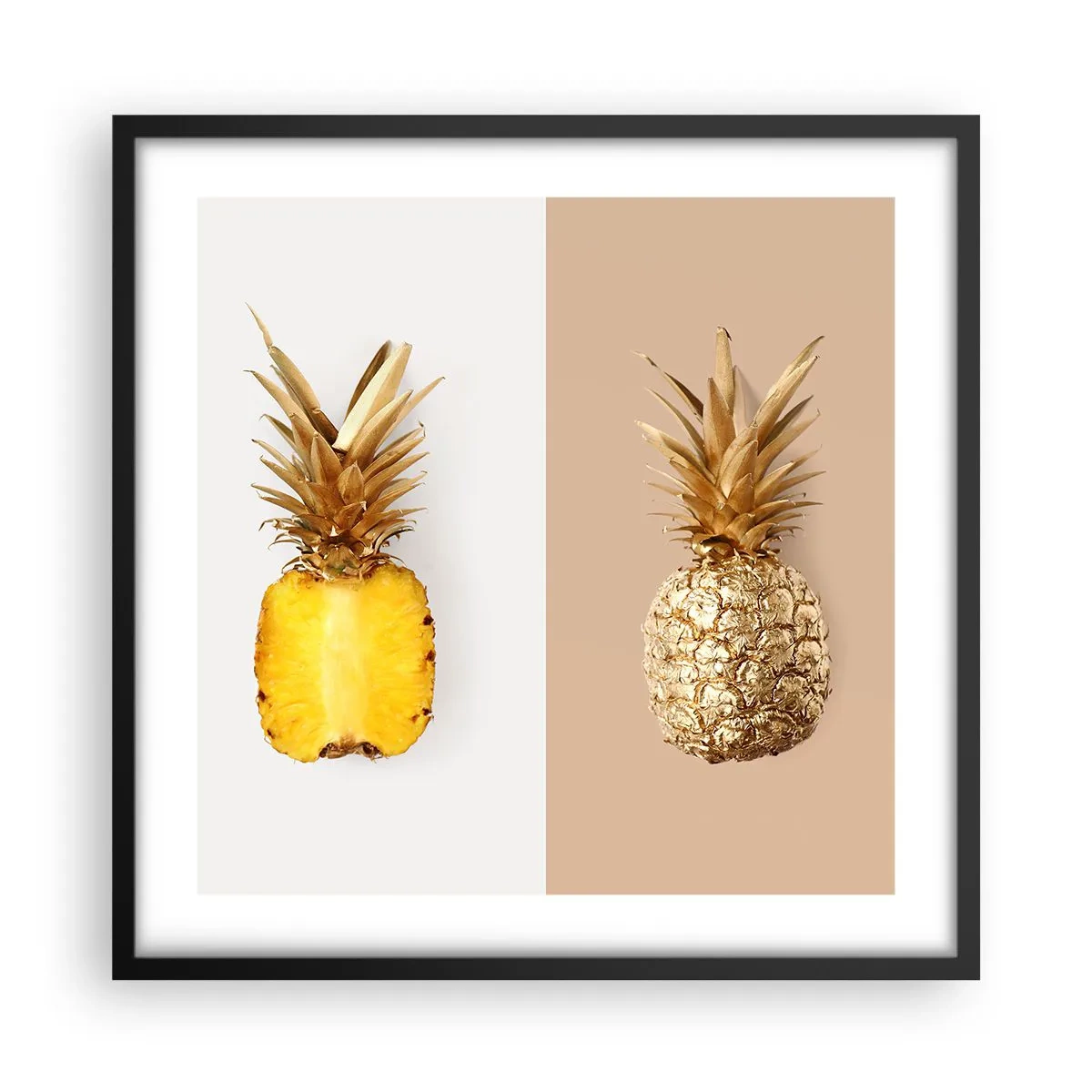 Affiche dans un cadre noir - Poster - Ananas pour nous - 50x50 cm