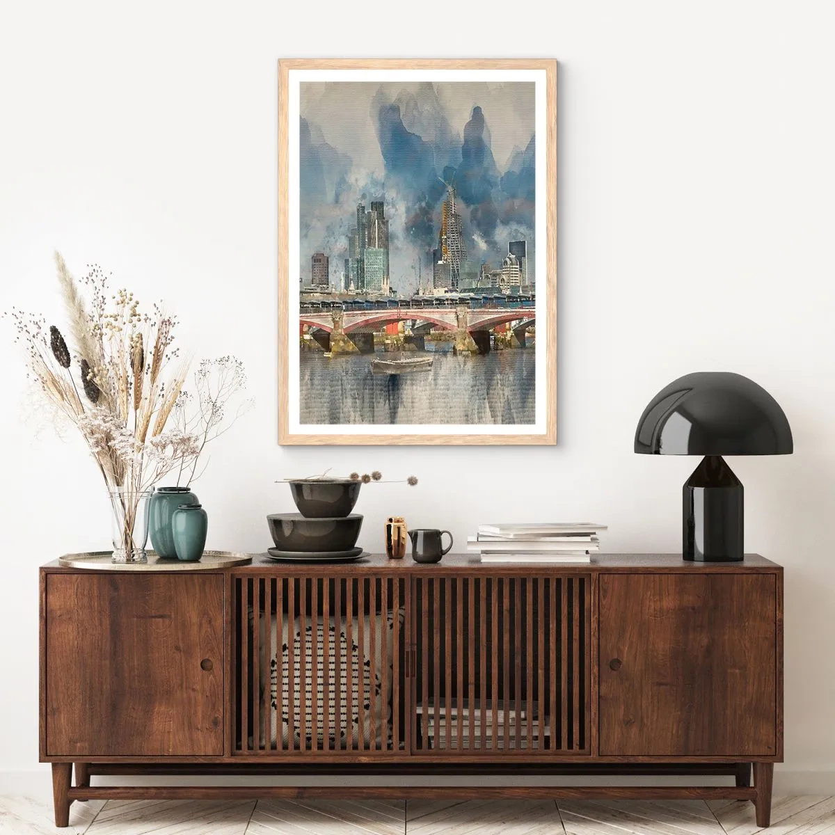 Affiche dans un chêne clair - Poster - Londres dans toute sa splendeur - 61x91 cm