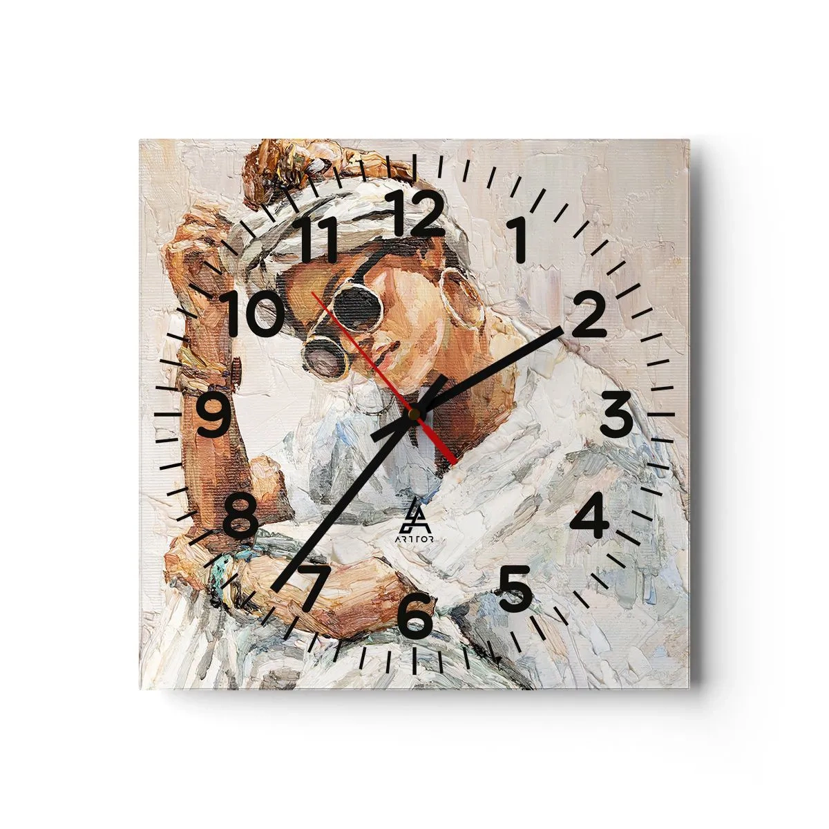 Horloge murale - Pendule murale - Portrait en plein soleil - 40x40 cm