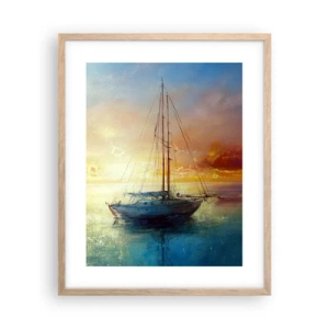 Affiche dans un chêne clair - Poster - Dans une baie dorée - 40x50 cm