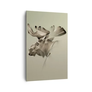 Impression sur toile - Image sur toile - Une image abstraite d'un élan sur un fond minimaliste - 80x120cm - La douce force de la paix - Décoration murale moderne pour le salon et la chambre ARTTOR