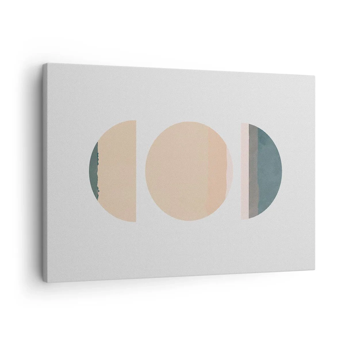 Impression sur toile - Image sur toile - Formes géométriques abstraites aux couleurs pastel - 70x50cm - Cercles après cercles - Décoration murale moderne pour le salon et la chambre ARTTOR