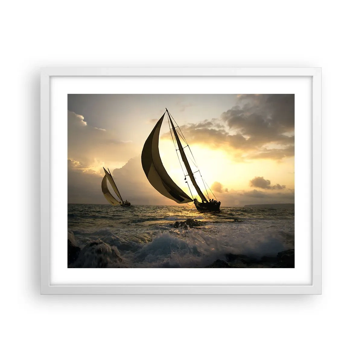 Affiche dans un cadre blanc - Poster - Avec le vent et contre le vent - 50x40 cm