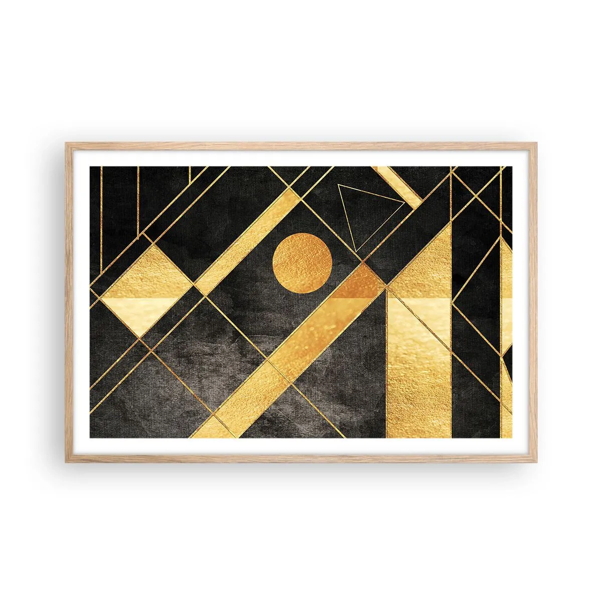 Affiche dans un chêne clair - Poster - Soleil du désert - 91x61 cm