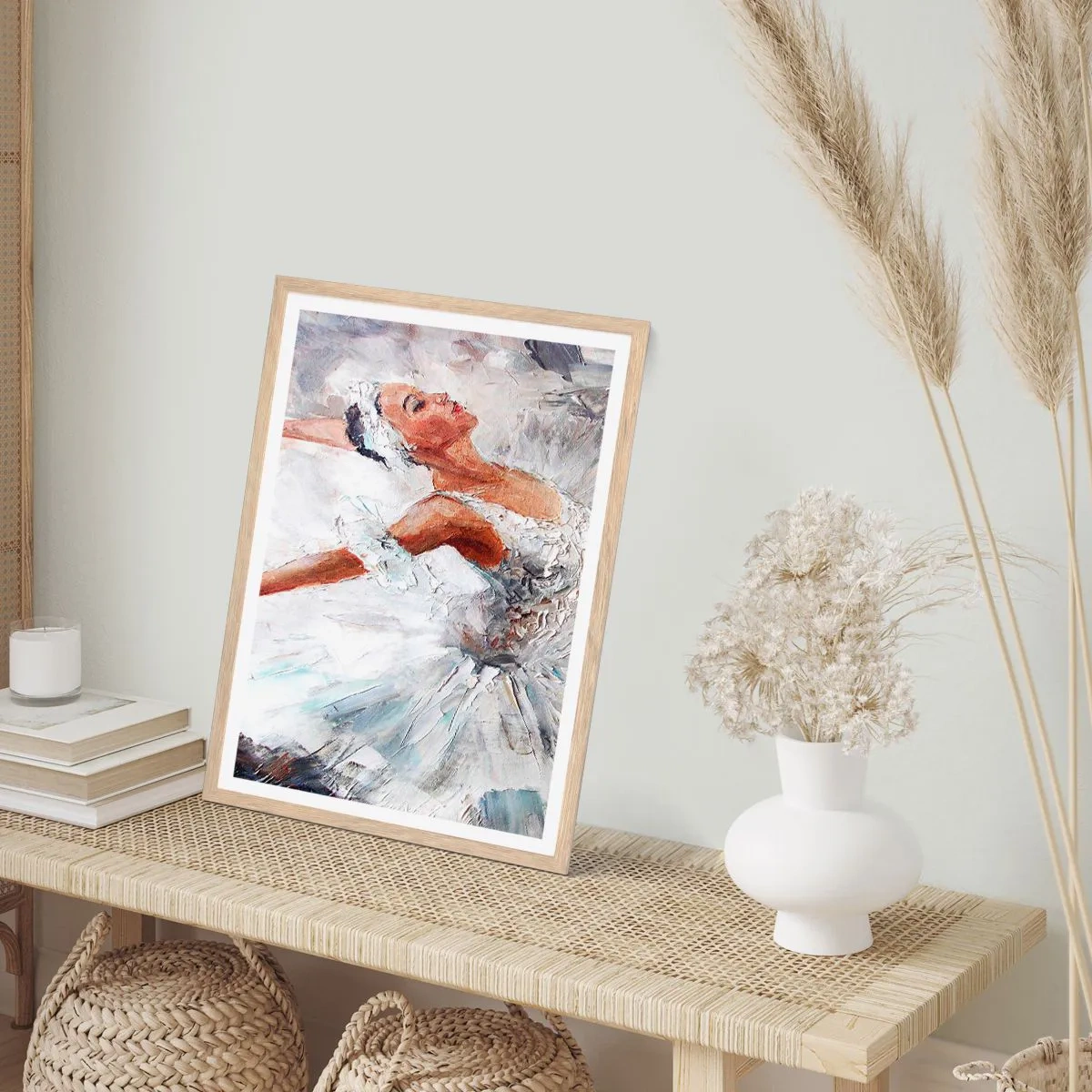 Affiche dans un chêne clair - Poster - Délicat et léger comme du tulle - 30x40 cm