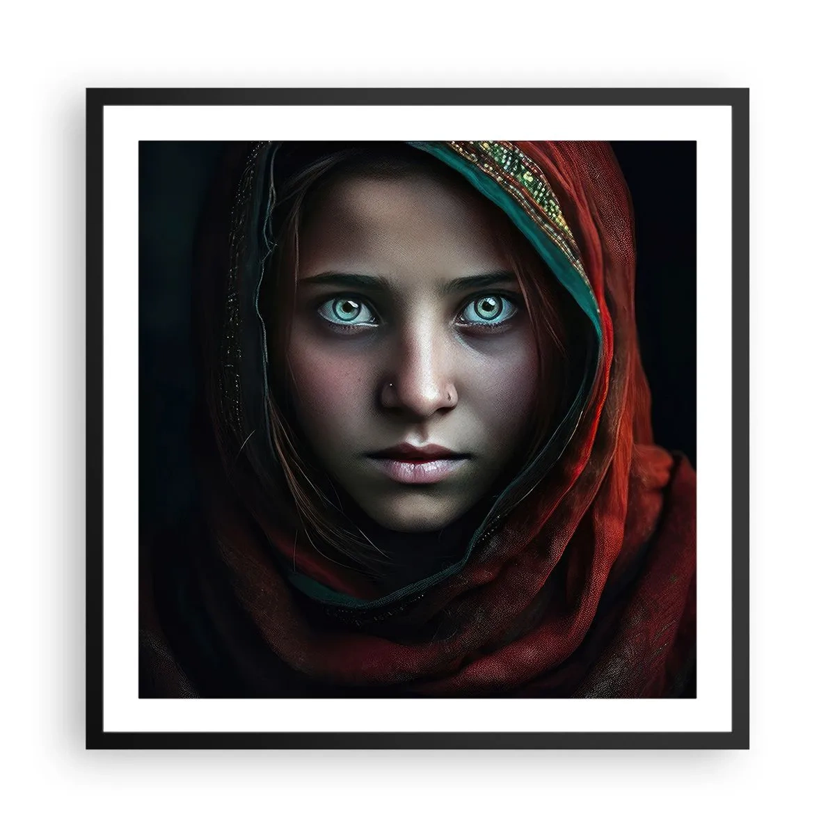 Affiche dans un cadre noir - Poster - Princesse orientale - 60x60 cm