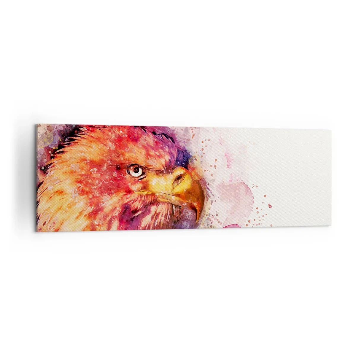 Impression sur toile - Image sur toile - Portrait d'un aigle aux couleurs aquarelles artistiques - 160x50cm - Tu ne veux pas savoir à quoi je pense - Décoration murale moderne pour le salon et la chambre ARTTOR