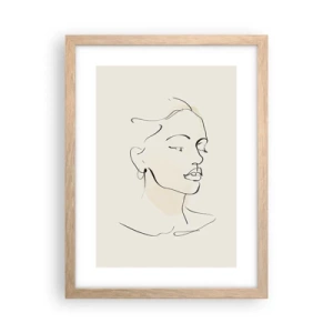 Affiche dans un chêne clair - Poster - Une ligne certaine - 30x40 cm