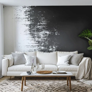 Papier Peint Photo Premium Canvas - Et le gagnant est ... - Abstraction, Morceau, Noir et blanc - 200x140 cm