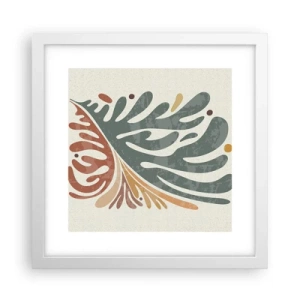 Affiche dans un cadre blanc - Poster - Feuille multicolore - 30x30 cm