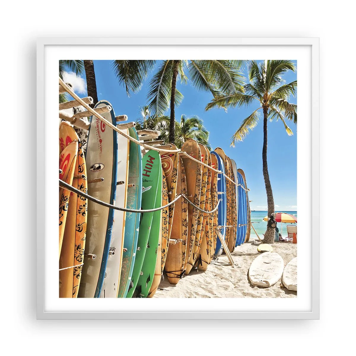 Affiche dans un cadre blanc - Poster - Jeux ensoleillés - 60x60 cm